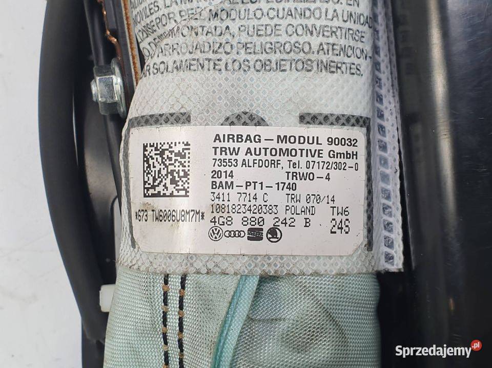 PODUSZKA AIRBAG AUDI A6 C7 4G8880242B Lipno