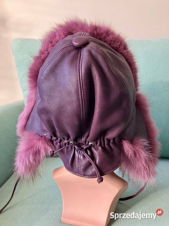 Nowa skórzana czapka uszatka damska polska Gena Nakrycia głowy