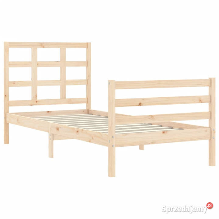 Rama łóżka z wezgłowiem lite drewno 90x200 Warszawa