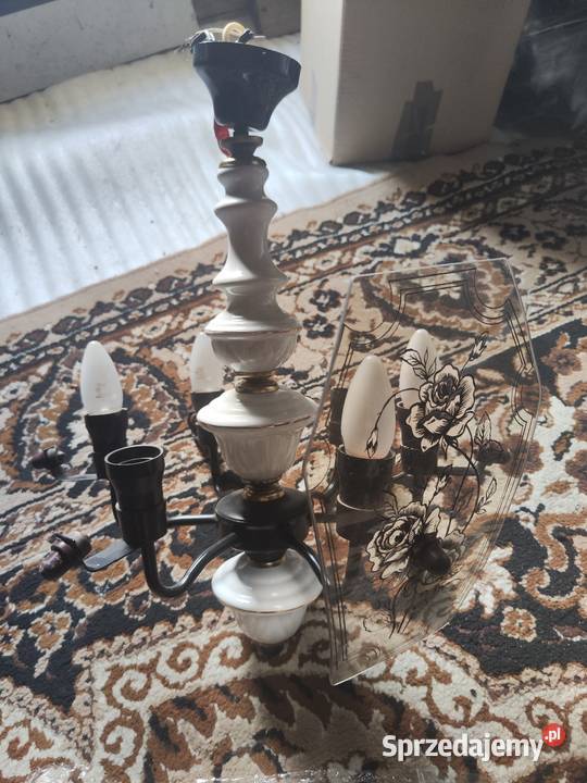 Lampa sufitowa porcelana i szkło Lampy wiszące podkarpackie Kozłówek