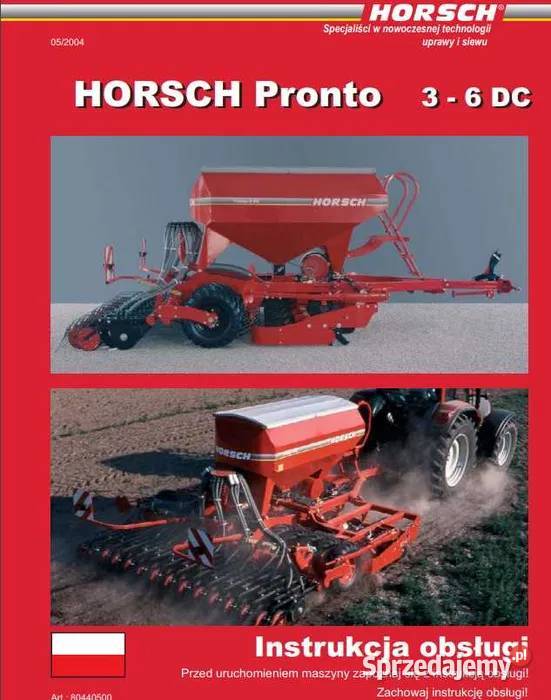 Instrukcja obsługi HORSCH Pronto 36 DC