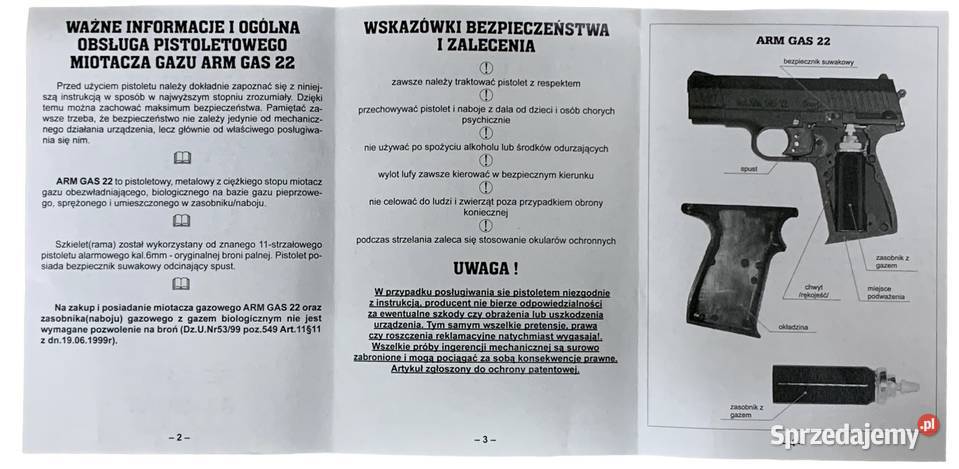 PISTOLET GAZOWY ROSOMAK ARM GAS OBRONA BEZ Poznań