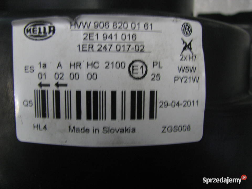 VW CRAFTER 2E1 941 016 EU LAMPA PRZÓD PRAWA