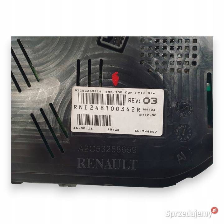 LICZNIK ZEGARY 248100342R Renault Megane III 15 Chełm