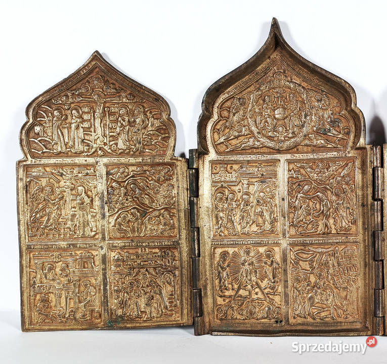 Ikona podróżna Tetraptyk XIXw 0421 mazowieckie Warszawa