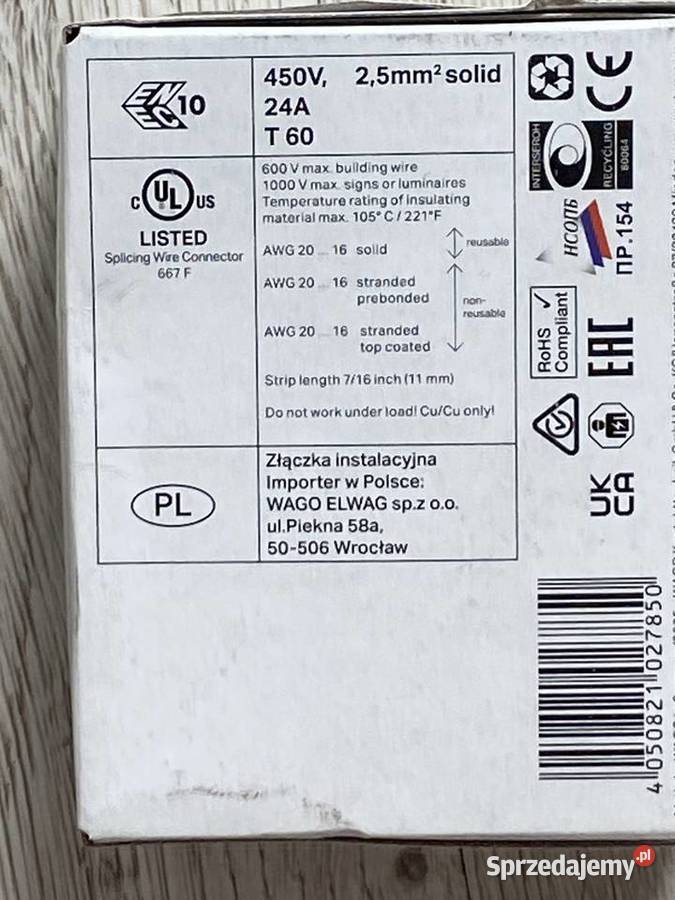 Wago Budownictwo i akcesoria Strzelce Opolskie sprzedam