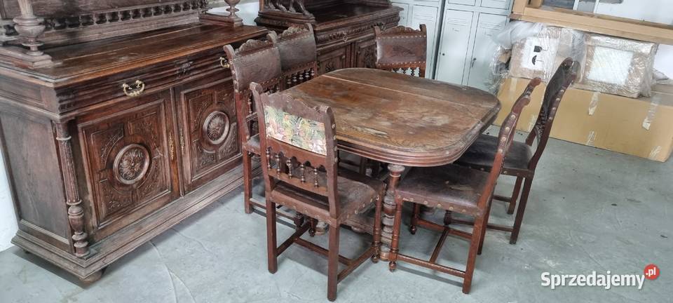 Zestaw mebli 2 kredensy francuskie stół z Słupca sprzedam