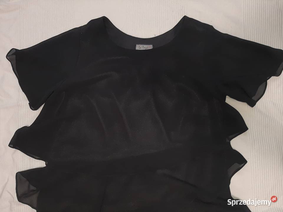 Sukienka z falbankami czarna Rawicz