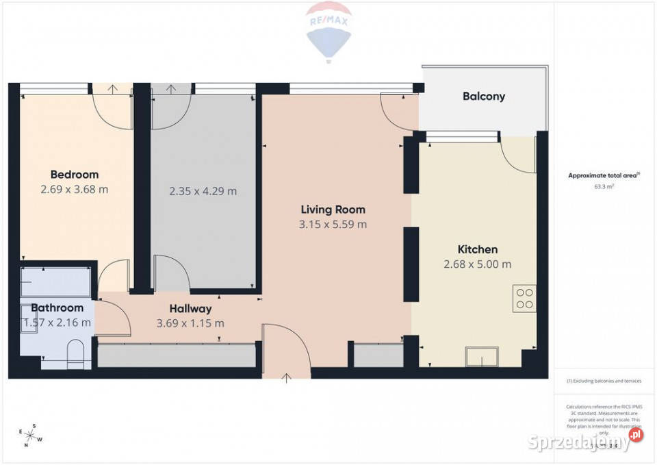 3 pokoje Kolejowa metro 64m2 Warszawa