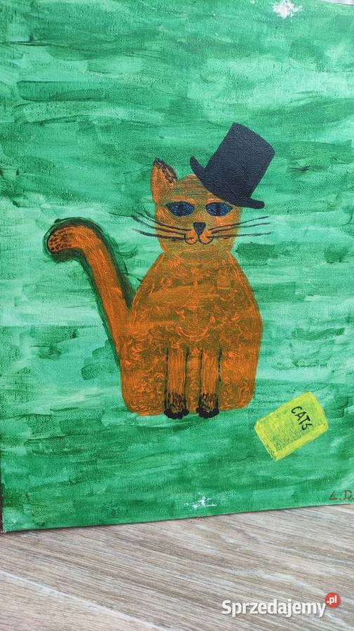 Obraz Kot w meloniku artysta Indie Szczecin