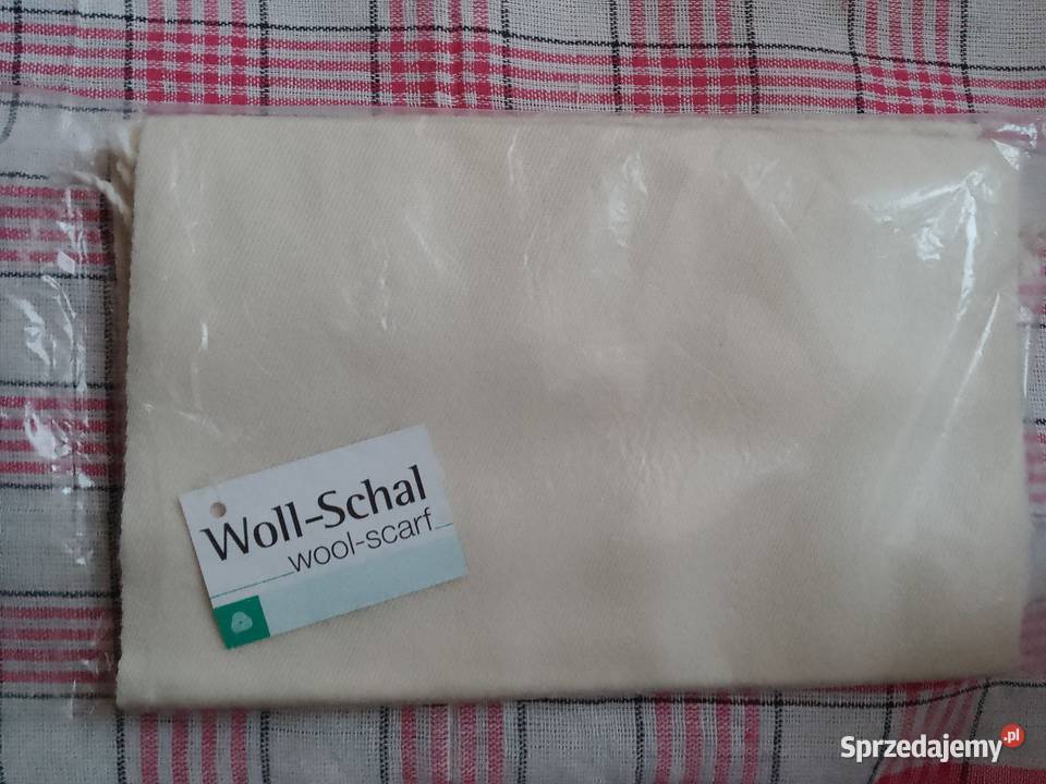 Szal szalik damski kremowy wełna sprzedam