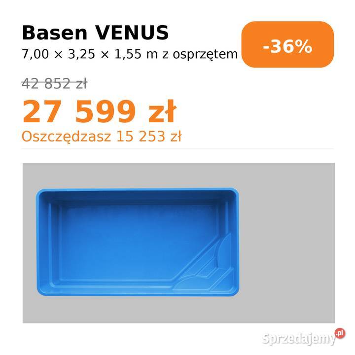 PROMOCJA Basen ogrodowy poliestrowy ZESTAW