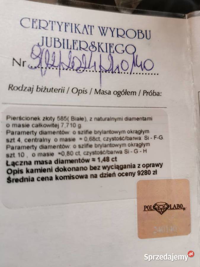Antyczny Złoty Pierścionek z diamentami dolnośląskie