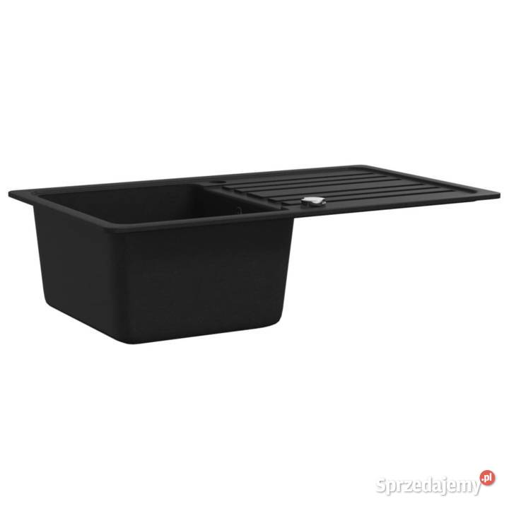 Granitowy jednokomorowy czarny zlewozmywak z Warszawa