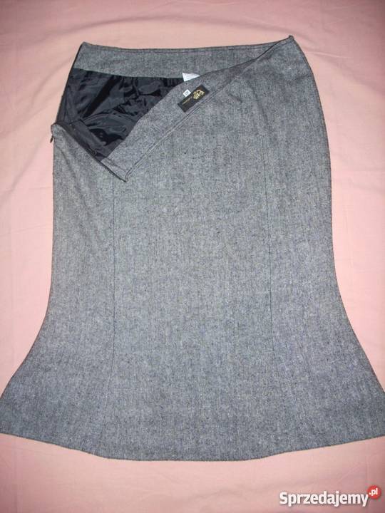 Spódnica Jesienna Tweed Koronka 30 M MIDI