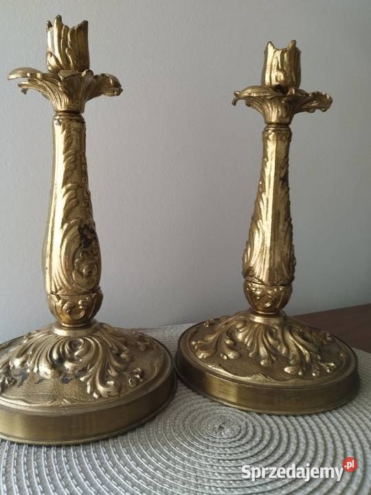 Świecznik świeczniki z mosiądzu ciężki 27 2 Warszawa