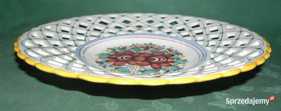 patera vintage ażurowa ręcznie malowanaD 20 Porcelana i szkło