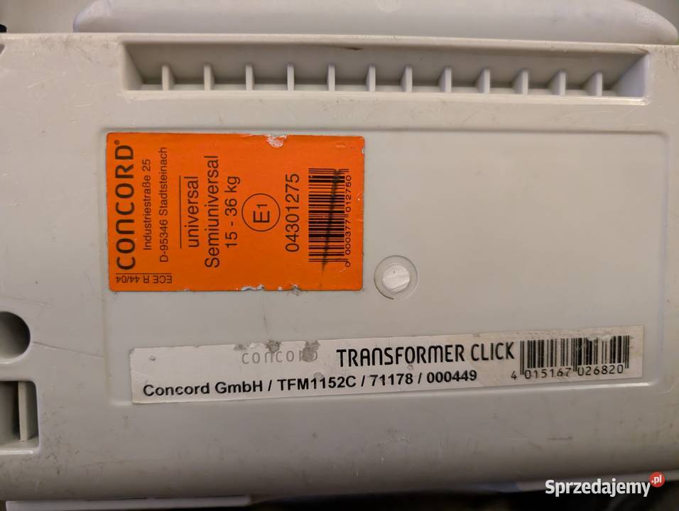 Fotelik Concord Transformer 1536 Lublin sprzedam