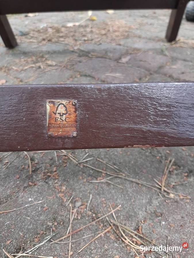 Leżak krzesło retro w kolorze brązowym drewno Otwock