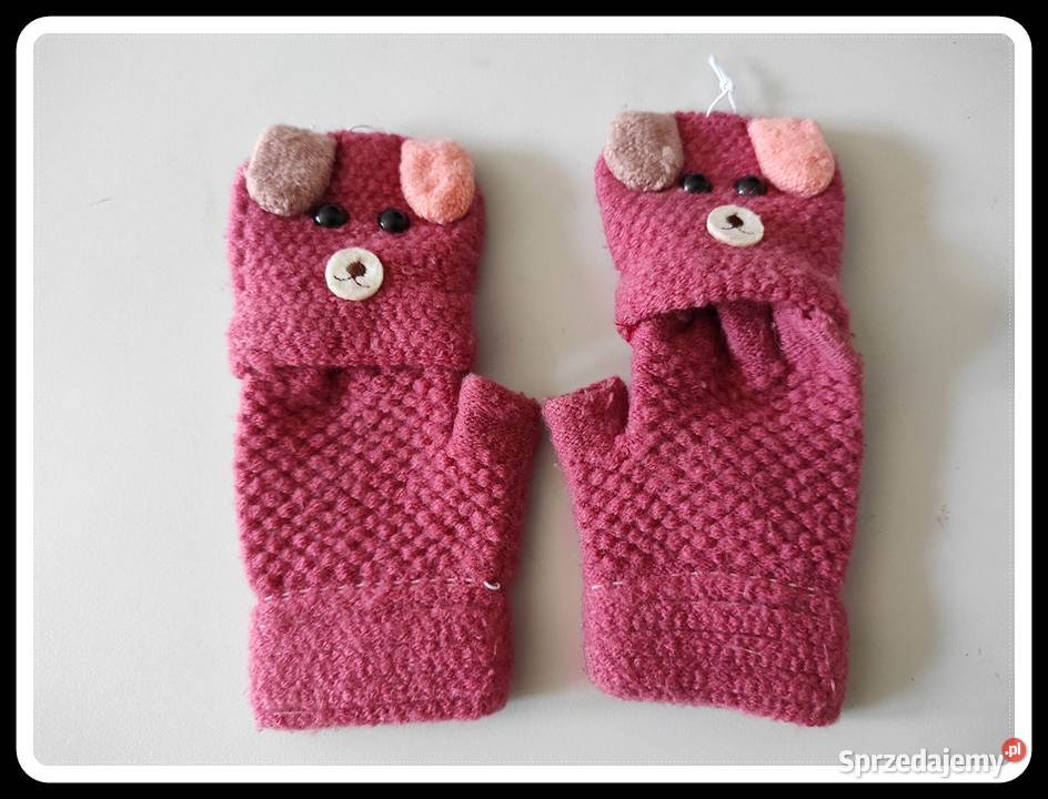 Różowe rękawiczki małej dziewczynki wiek sprzedam