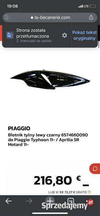 Nowy Bok Aprilia Motard SR 50125 Owiewka Typhoon