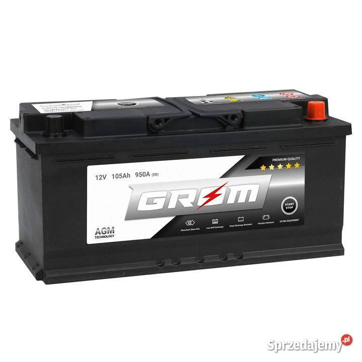 Akumulator GROM AGM STARTSTOP 105Ah 950A Prawy Akumulatory Piotrków Trybunalski