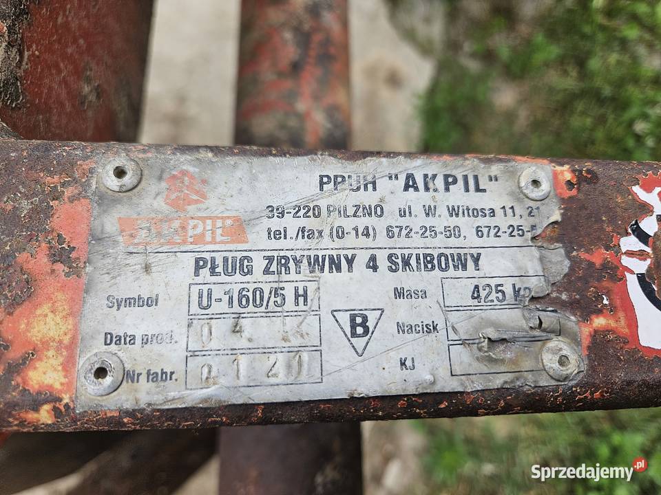 Pług 4 sikibowy ciężki firmy akpil nieuszkodzony lubelskie Bychawa sprzedam
