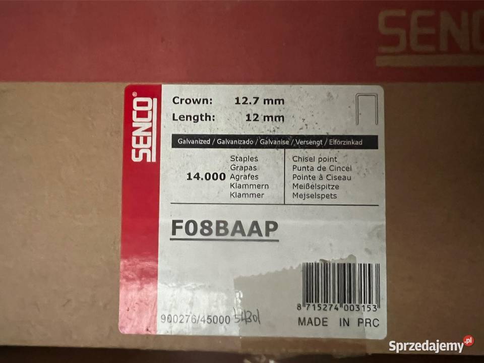 Zszywki tapicerskie senco 127x12mm Pozostałe Kępno