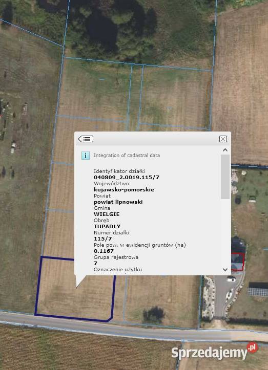 Działka budowlana 1167 m2 Tupadły gmina Wielgie