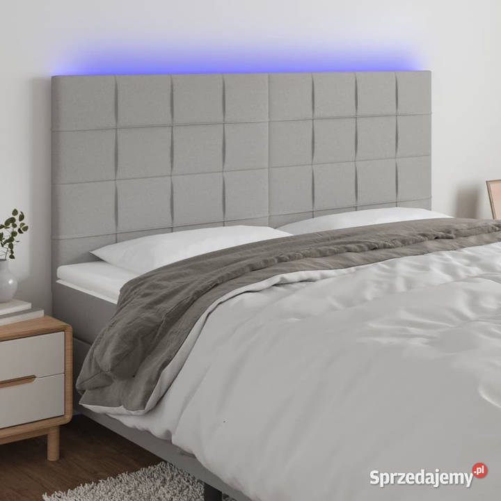Zagłówek do łóżka z LED jasnoszary 180x5x118128 Warszawa sprzedam