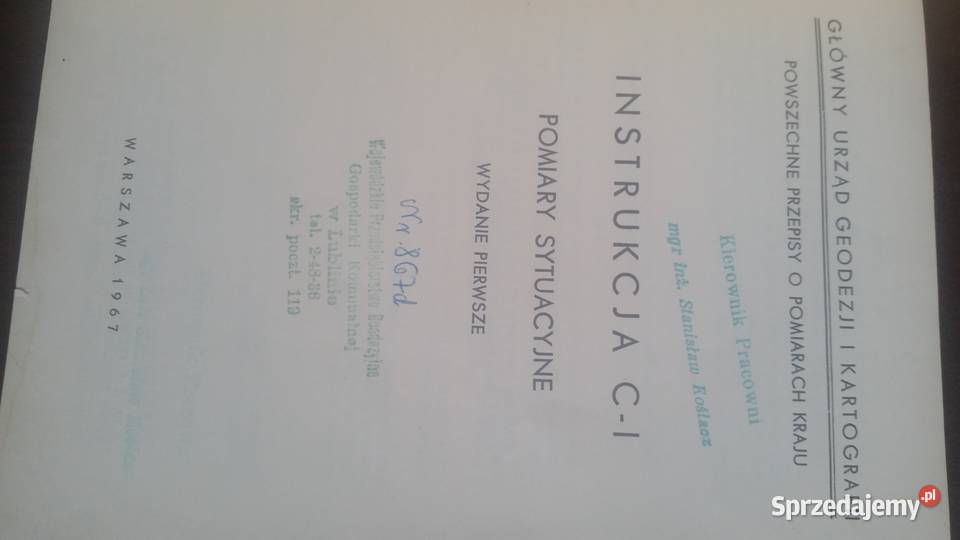 INSTRUKCJA C1 POMIARY SYTUACYJNE Warszawa 1967