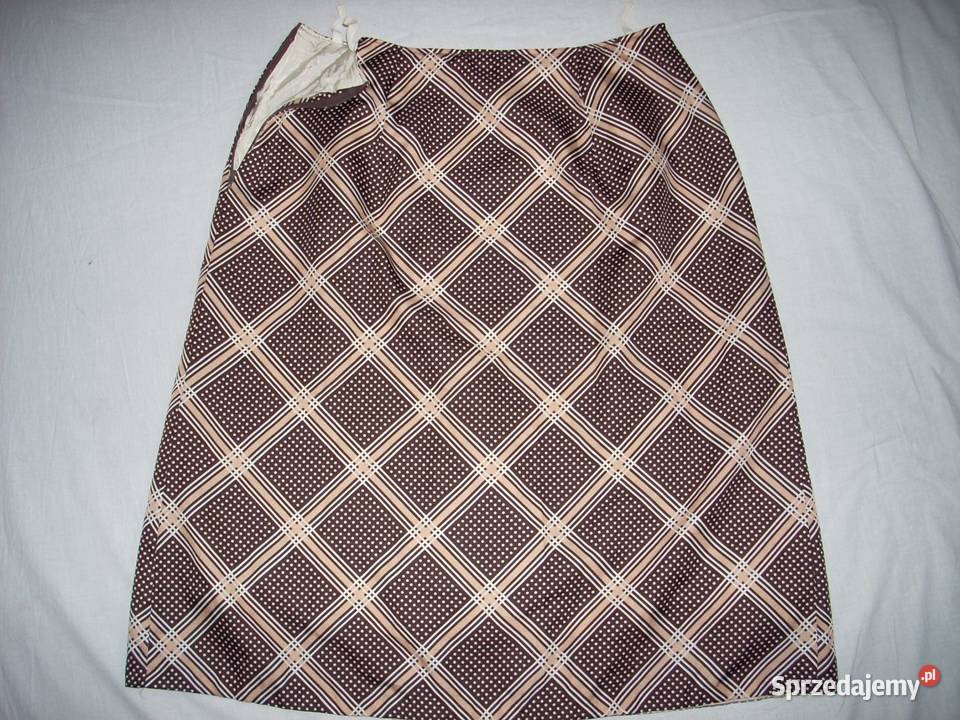 Spódnica z fałdem ciekawy wzór vintage 42 44 Rozmiar 42(XL) Nowy Sącz sprzedam