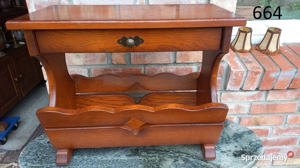 Gazetnik drewniany Stolik stojak na gazety z Gawroniec sprzedam