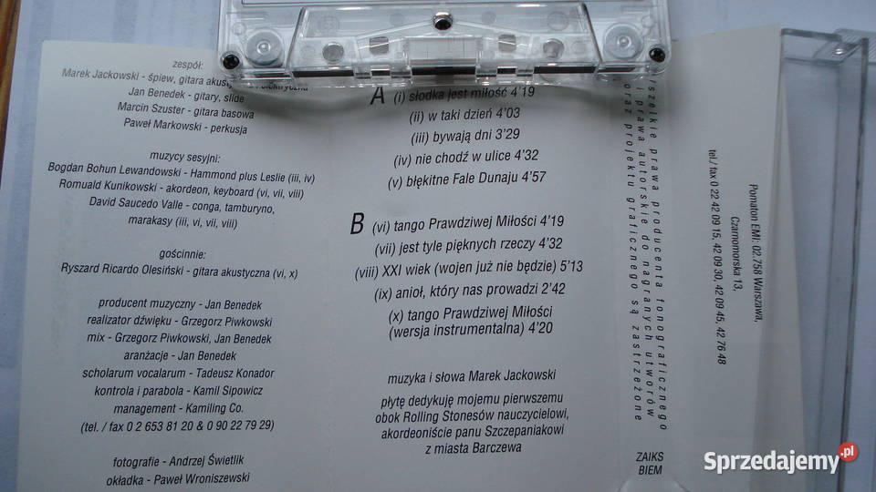 Marek Jackowski Fale Dunaju kaseta magnetofonowa