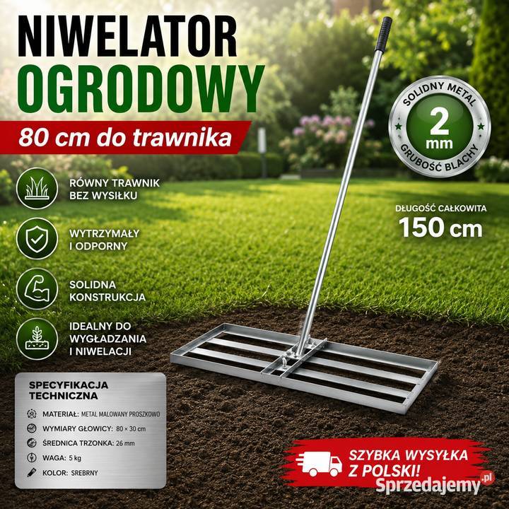 Niwelator ogrodowy 80 do trawnika Pozostałe Aleksandrów