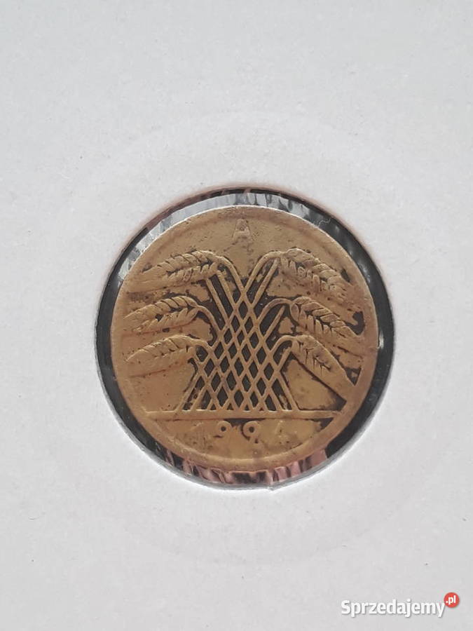 5 Fenigów Niemcy 1924 r men A wielkopolskie Konin