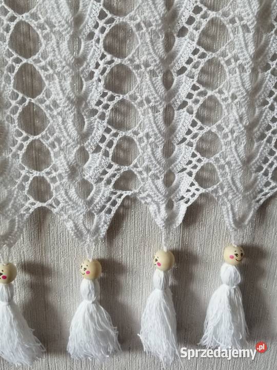 Ręcznie wykonana szydełkiem zazdrostka firanka