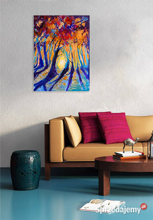 NIEBIESKIE DĘBY obraz na płótnie 40x30 artystki Katowice