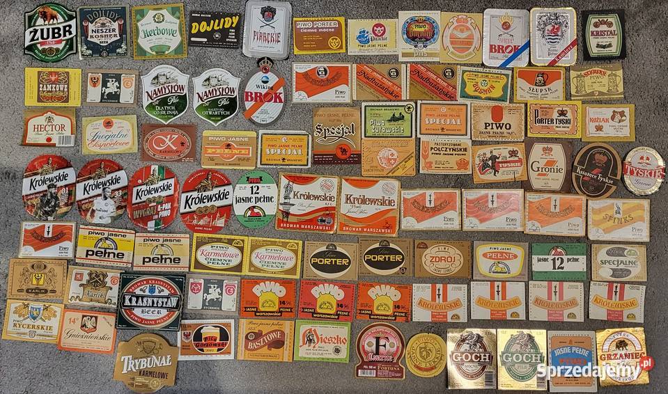 Etykiety piwne zestaw 352 etykiet piwnych Ząbki