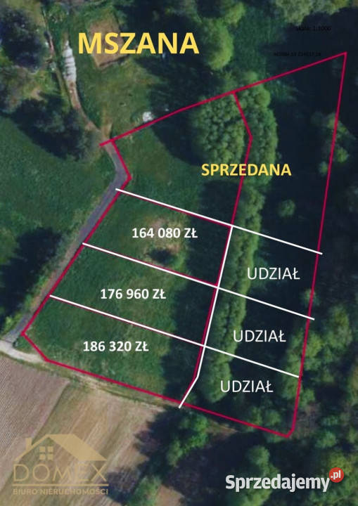 Działka 2051 metrów Mszana