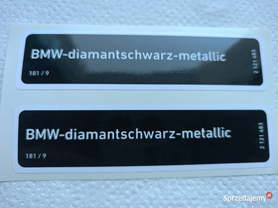 Naklejka fabryczna kolor BMW benzyna Tarnowskie Góry