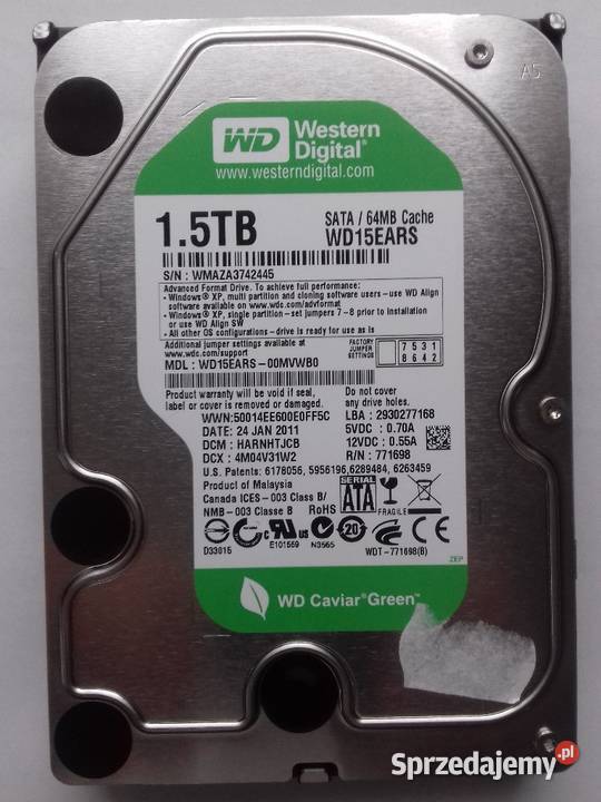 Dysk 15TB SATA 35 mało używane Tomaszów Lubelski sprzedam