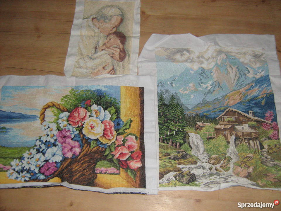 sprzedam obraz wyszywany haftem krzyżykowym podkarpackie Trześniów sprzedam