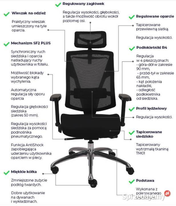 Fotel biurowy Grospol Futura 4S Plus TM01 Wrocław sprzedam