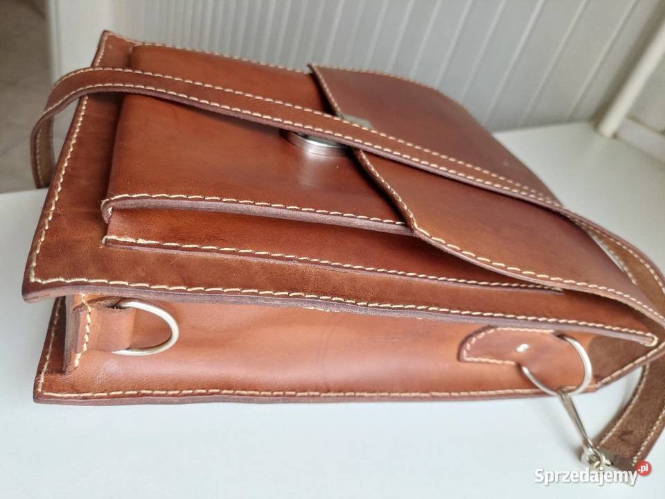 Torebka listonoszka ze skóry anilinowej Łódź