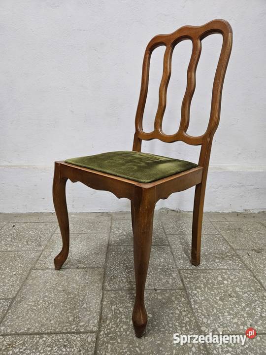 Krzesła ludwikowskie 6 sztuk zielone Nowy Sącz