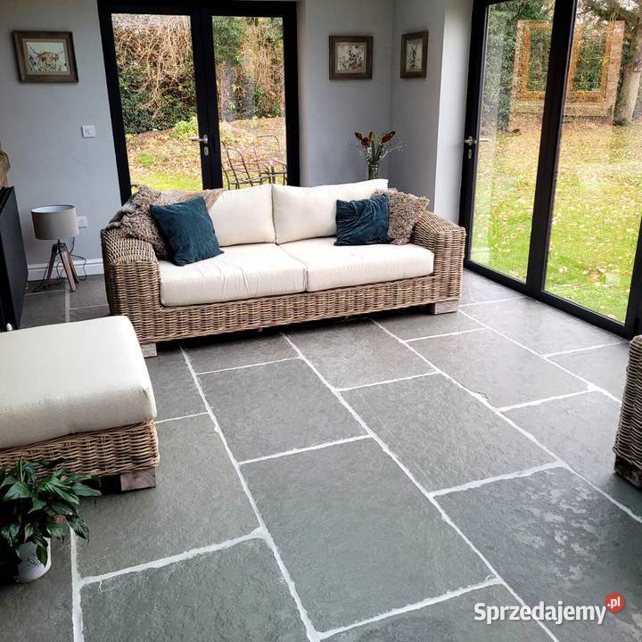 Płytki wapień Grey Limestone bębnowane 60x60x22 Gdynia
