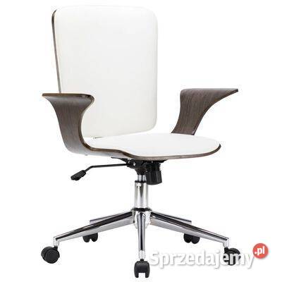 vidaXL Obrotowe krzesło biurowe, białe, sztuczna skóra i gię