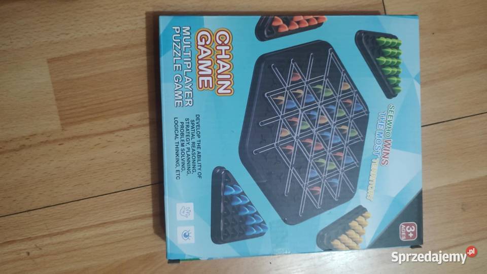 gra planszowa logiczna gumki trójkąty chain game wielkopolskie sprzedam