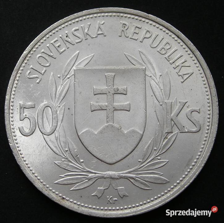 SŁOWACJA 50 KORON 1944 KSIĄDZ TISO SREBRO Łódź